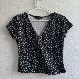 Floral Wrap Front Tee